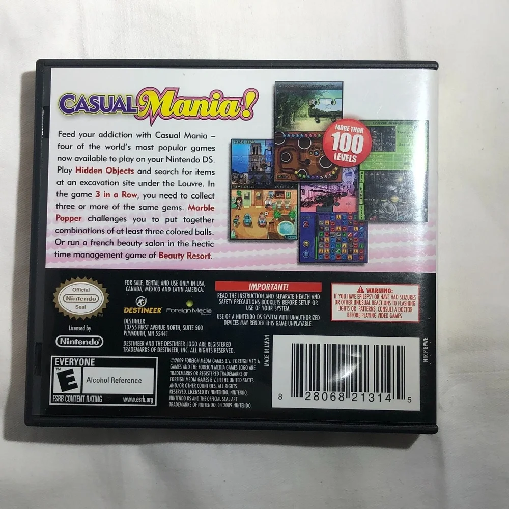 NINTENDO DS CASUAL MANIA GAME 4 GAMES IN 1